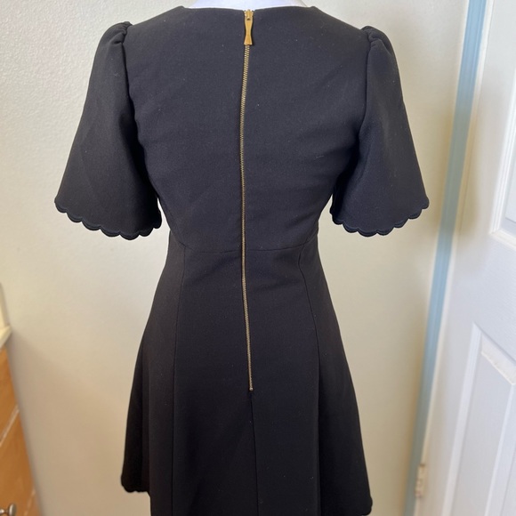 Kate Spade Black Mini Dress with Scalloped Trim - Picture 3 of 8